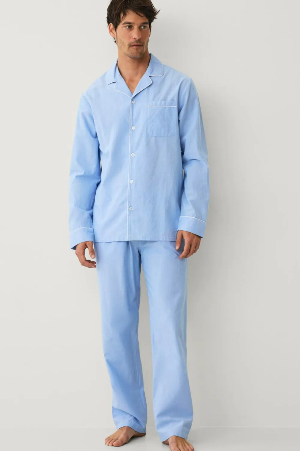 Ellos Nattøj & Homewear>Collection Pyjamassæt i bomuldsbatist 2 dele Lyseblå