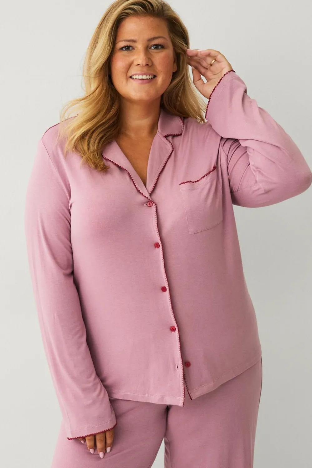 Ellos Nattøj>Collection Pyjamasskjorte Rosa