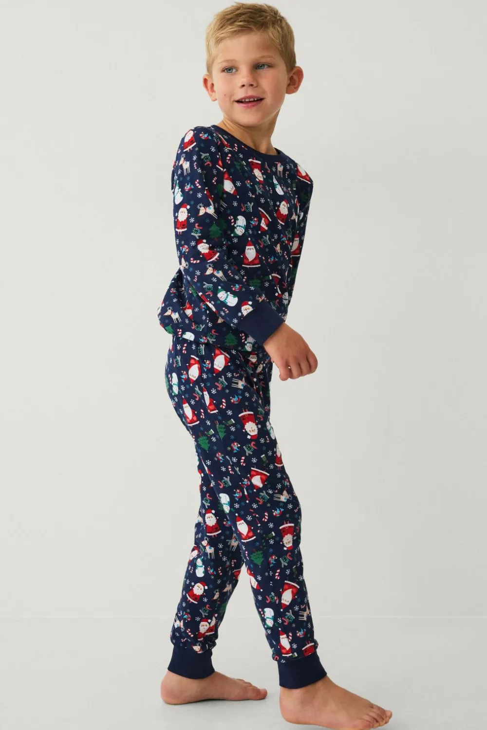 Ellos Nattøj & Homewear>Collection Pyjamassæt med print Blå julemønstret