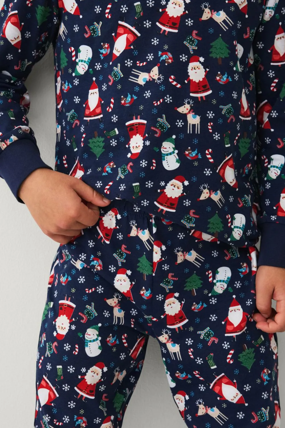 Ellos Nattøj & Homewear>Collection Pyjamassæt med print Blå julemønstret