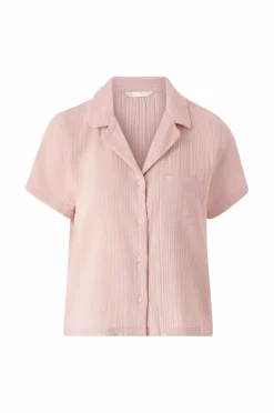 Ellos Collection Pyjamasskjorte i bomuld Lyserød Outlet