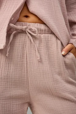Ellos Collection Pyjamasskjorte i bomuld Lyserød Outlet