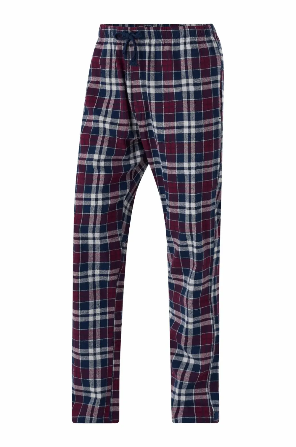 Ellos Collection Pyjamassæt i flonel blå/vinrød rutet New