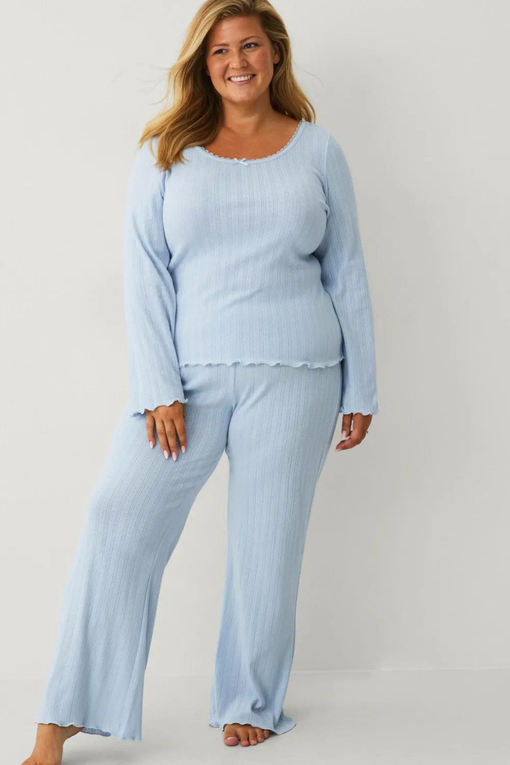 Ellos Collection Pyjamasoverdel Lyseblå Clearance