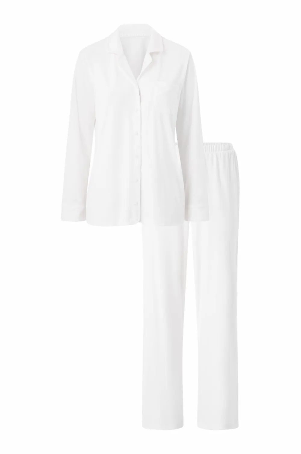 Ellos Collection Pyjamassæt i velour cremehvid New