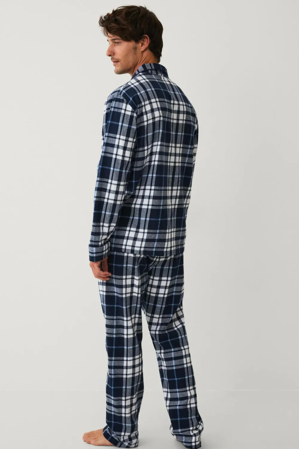 Ellos Nattøj & Homewear>Collection Pyjamassæt i flonel blå