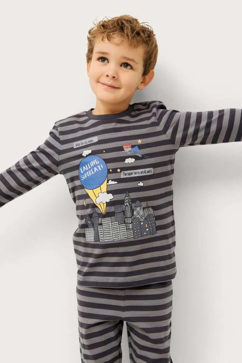Ellos Nattøj & Homewear>Collection Pyjamas Ola Mørkegrå