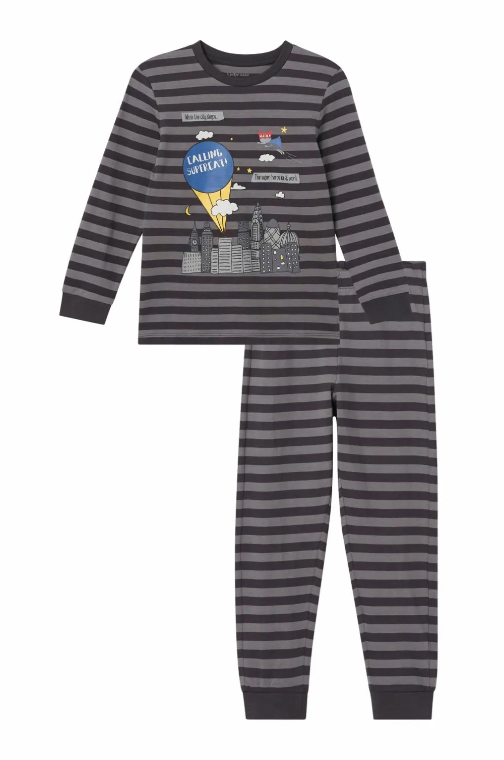 Ellos Nattøj & Homewear>Collection Pyjamas Ola Mørkegrå