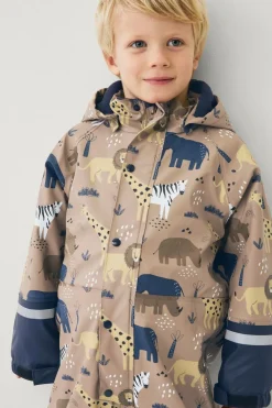 Ellos Collection Regntøj Regna med fleeceforing Brunbeige mønstret New
