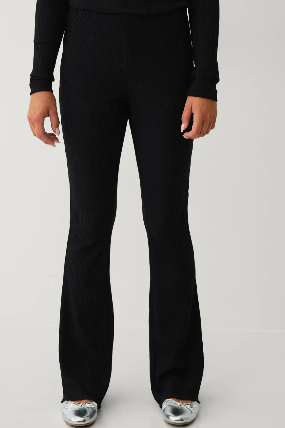 Ellos Collection Ribbede leggings Sort