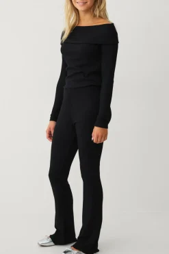 Ellos Collection Ribbede leggings Sort
