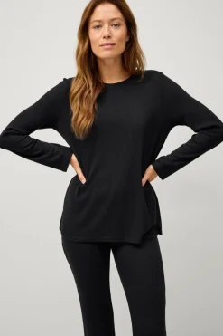 Ellos Loungewear & Homewear>Collection Ribstrikket top Sort