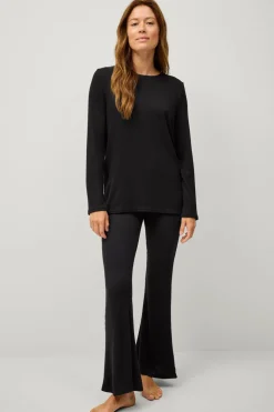 Ellos Loungewear & Homewear>Collection Ribstrikket top Sort
