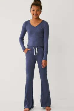 Ellos Collection Ribbet lounge-top Blå Outlet