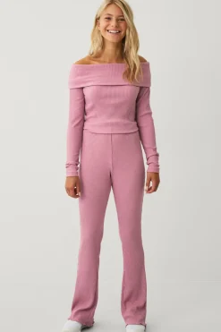 Ellos Bukser & Leggings>Collection Ribbede leggings rosa