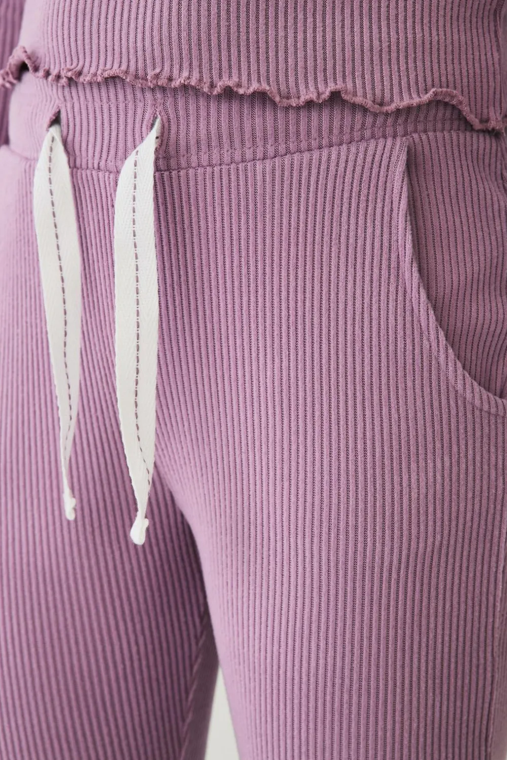 Ellos Nattøj & Homewear|Bukser & Leggings>Collection Ribbede afslappede bukser Rosa