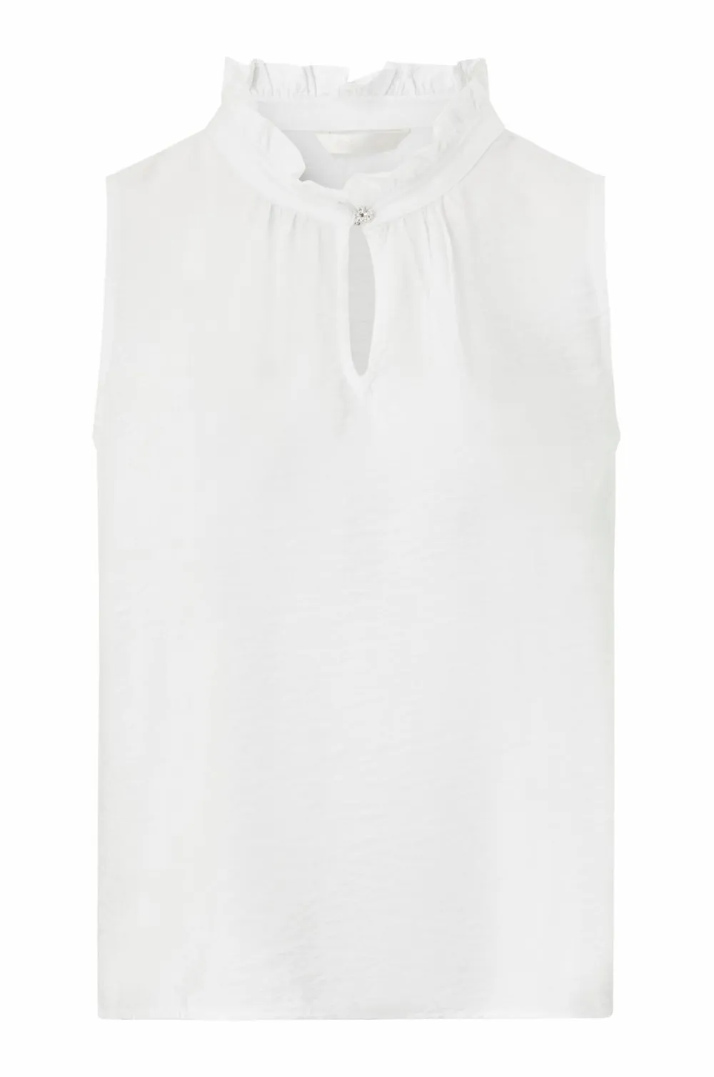 Ellos Collection Ærmeløs bluse hvid Outlet