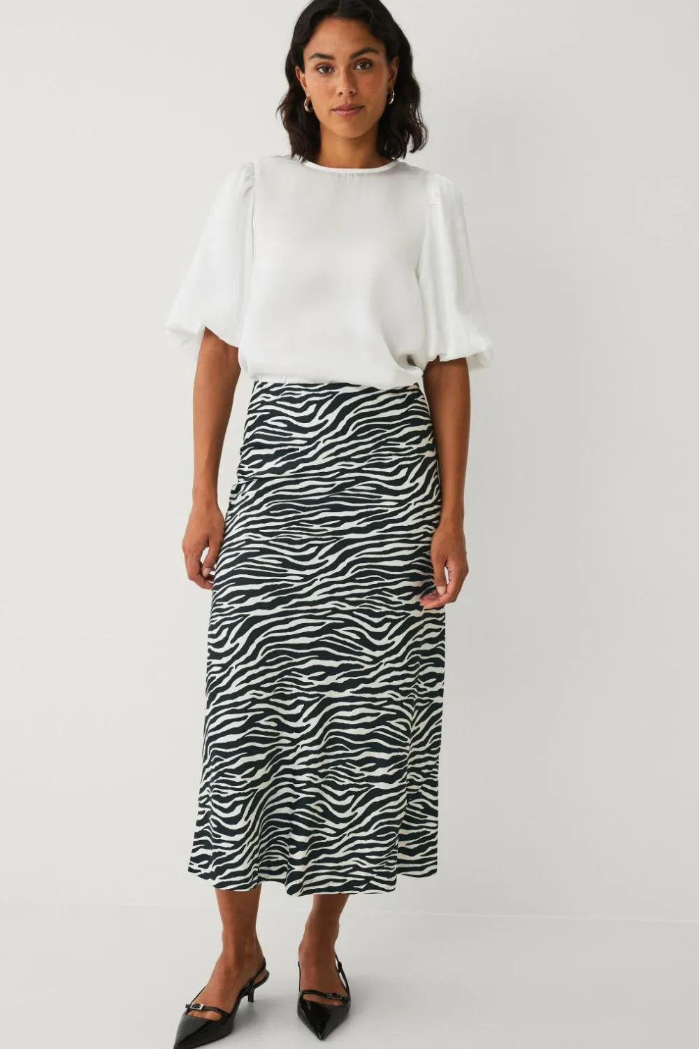 Ellos Collection Satinkjole Zebra aop Outlet