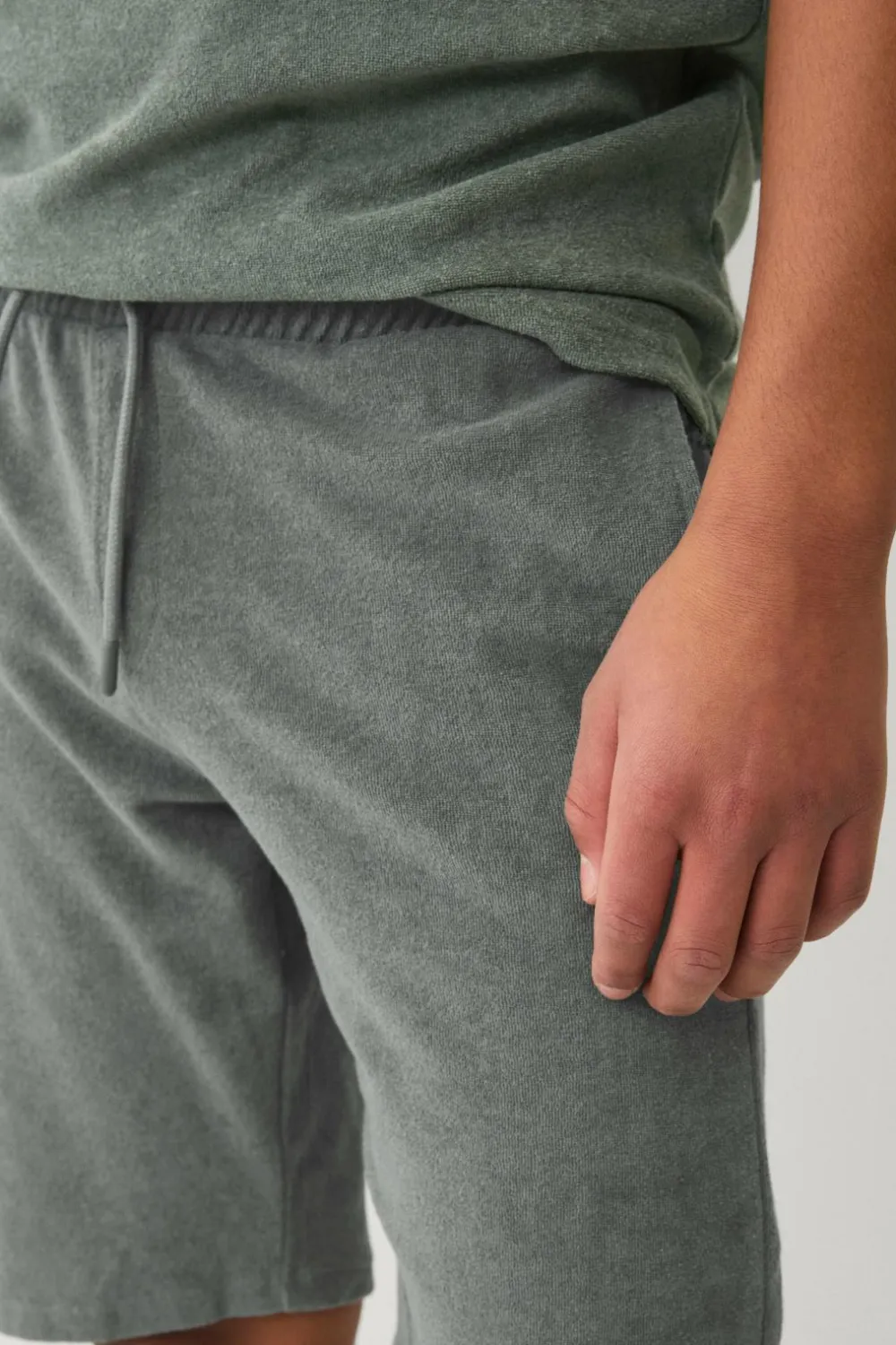 Ellos Collection Shorts Jason i frotté Grågrøn New