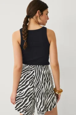 Ellos Collection Shorts i tricot Offwhite/sortmønstret Sale