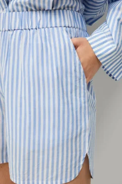 Ellos Collection Shorts i bomuld Blåvitrandig Discount