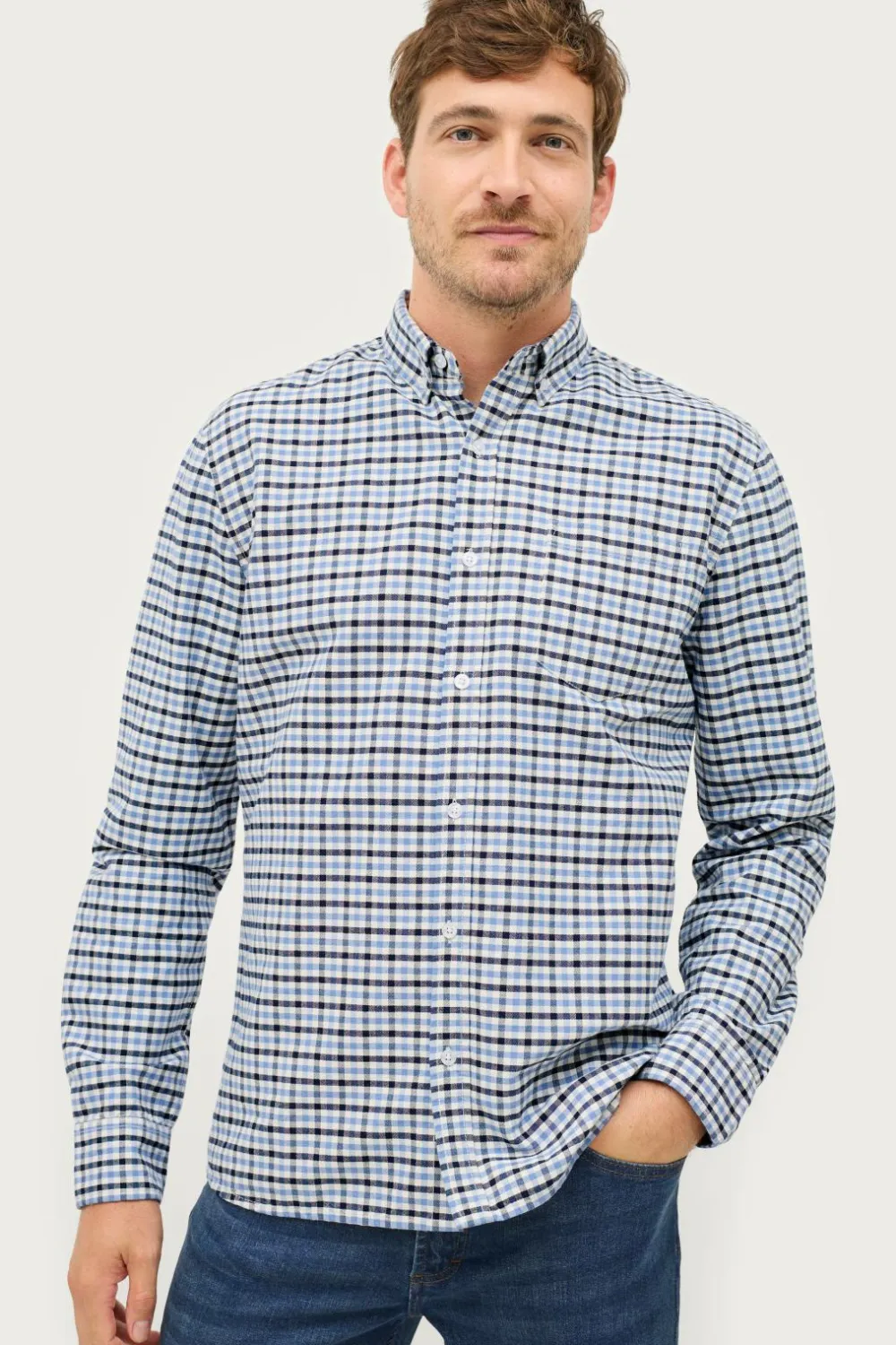 Ellos Collection Skjorte Jake Oxford Blåternet New