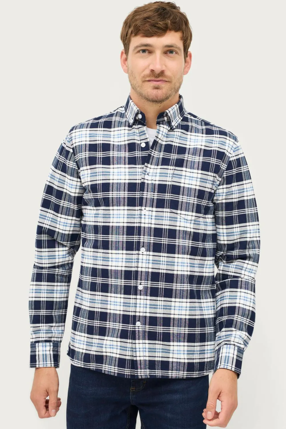 Ellos Collection Skjorte Jake Oxford Blåternet Hot
