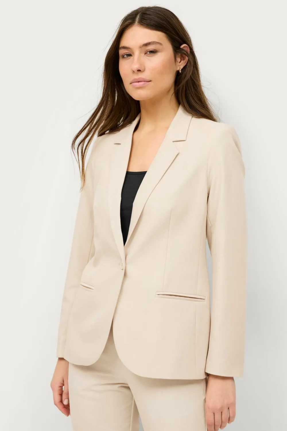 Ellos Blazere & Veste>Collection Smal pasform habitjakke Beige