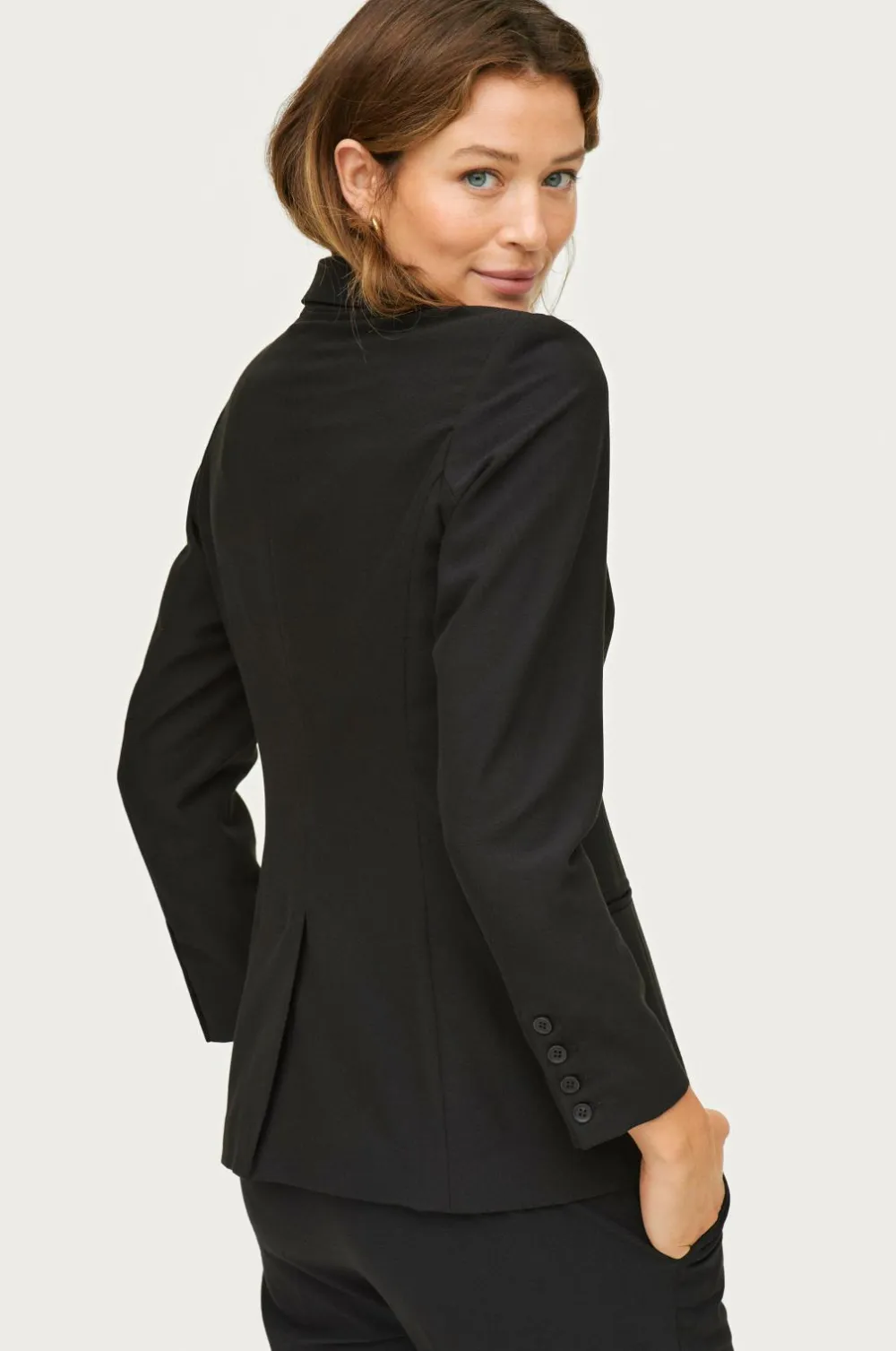 Ellos Blazere & Veste>Collection Smal pasform habitjakke Sort
