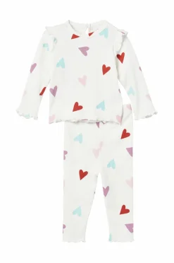 Ellos Toppe & T-Shirts|Bukser, Jeans & Leggings>Collection Sæt Sofie Hvidt hjerte mønster