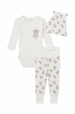 Ellos Collection Startersæt Bear 3 dele Hvidmønstret bjørneprint Outlet