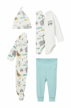 Ellos Collection Startsæt Baby Sunny 5 dele Hvidt savannedyr Discount