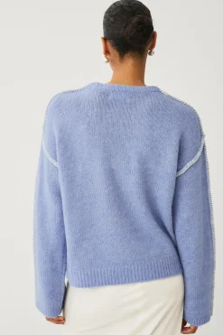 Ellos Collection Strikket Pullover Blå Online