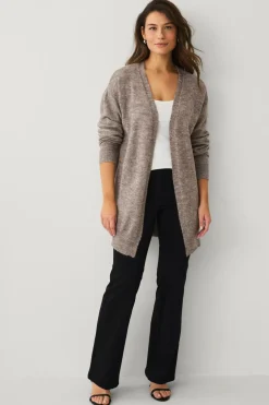 Ellos Basistøj|Trøjer & Cardigans>Collection Strikket cardigan Gråbrun