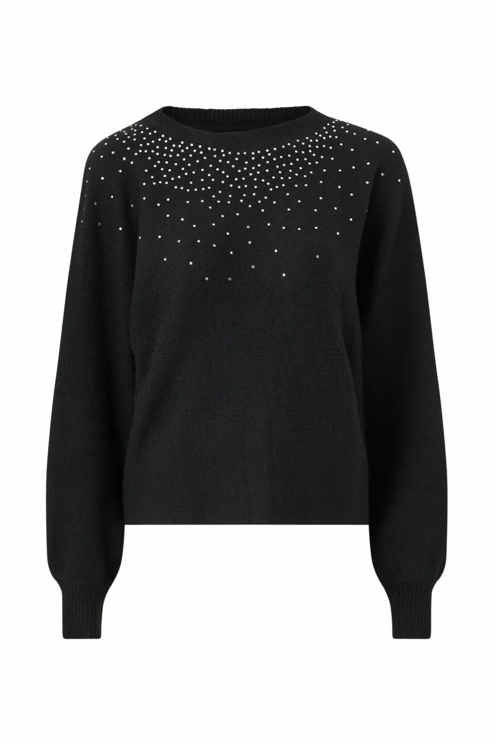 Ellos Collection Strikket Pullover med rhinstene sort Online