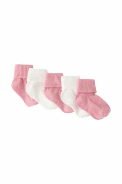 Ellos Collection Strømper Mini Baby 5-pak Rosa+offwhite