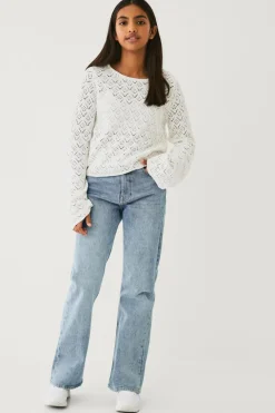 Ellos Trøjer & Cardigans>Collection Strikket trøje Naturlig hvid
