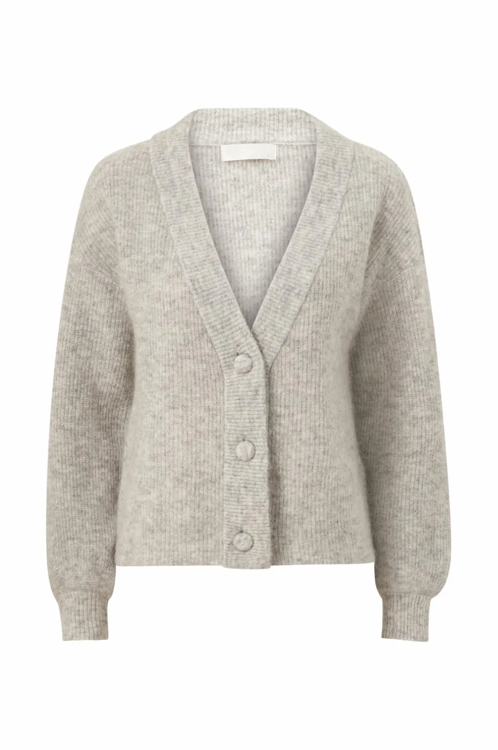Ellos Collection Strikket cardigan af høj kvalitet Gråmeleret New