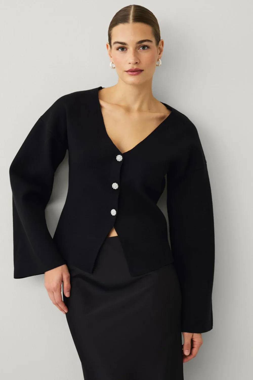 Ellos Blazere & Veste>Collection Strikket jakke Sort
