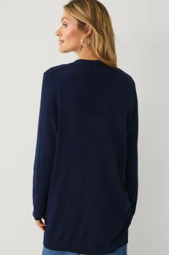Ellos Collection Strikket cardigan med lommer Marineblå Hot