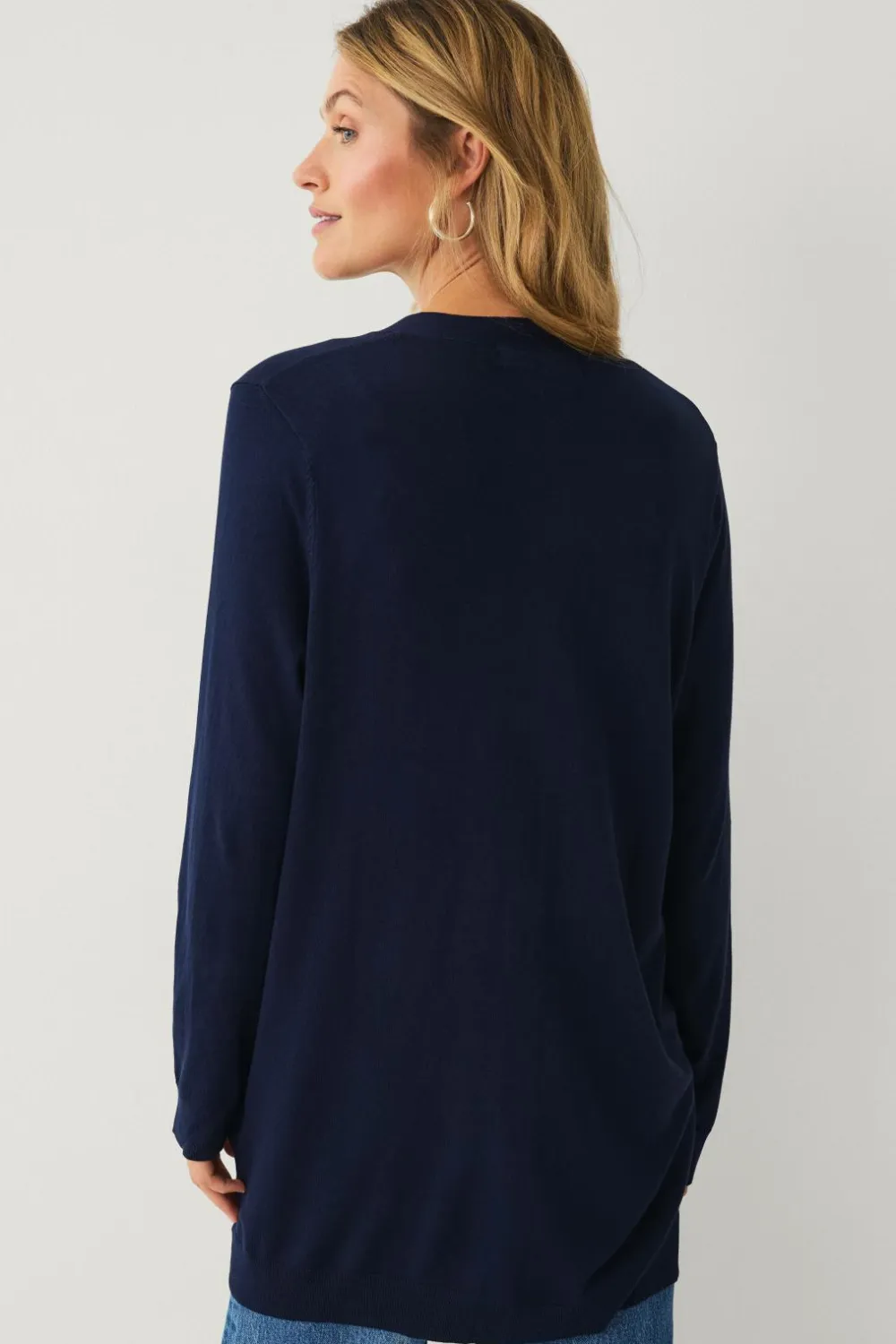 Ellos Collection Strikket cardigan med lommer Marineblå Hot