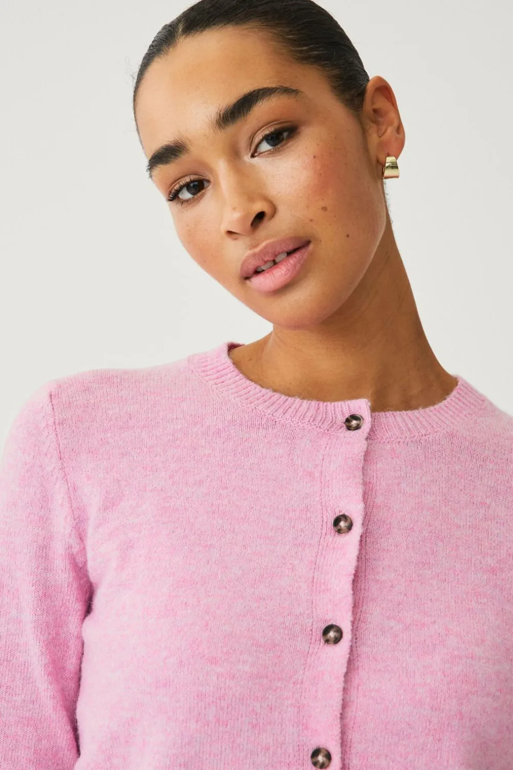 Ellos Basistøj|Trøjer & Cardigans>Collection Strikket cardigan Lyserød