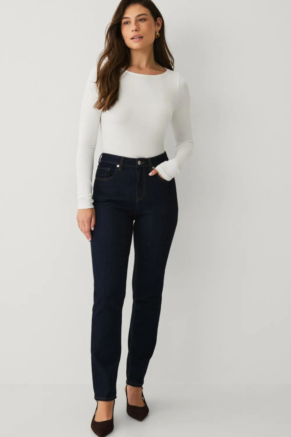 Ellos Collection Stretchjeans med lige bener skylle Best