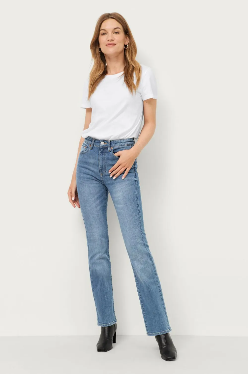 Ellos Collection Stretchjeans med svaj med høj talje Blå Hot