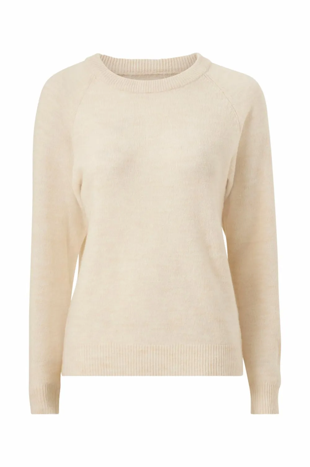 Ellos Basistøj|Trøjer & Cardigans>Collection Strikket trøje med rund hals Cremehvid