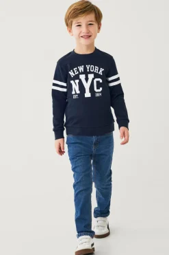 Ellos Collection Sweatshirt med tryk Marineblå Discount