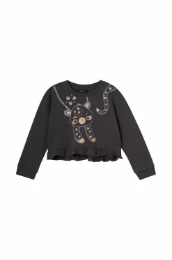 Ellos Collection Sweatshirt med volant mørkegrå Sale
