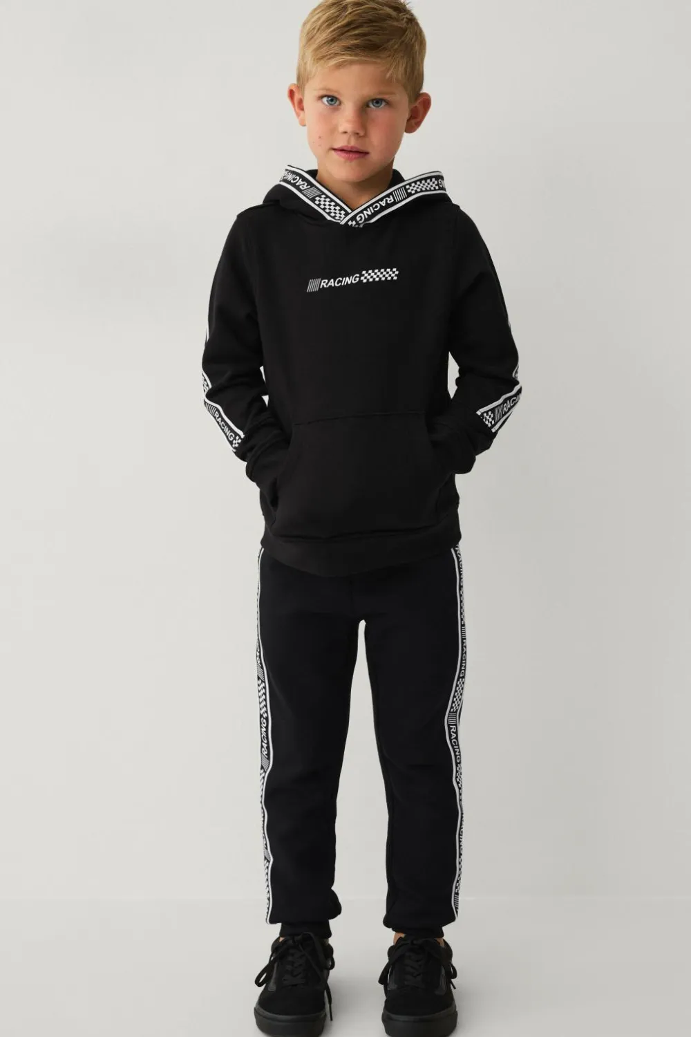 Ellos Sweatshirts & Hoodies>Collection Sweatshirt med hætte og print Sort