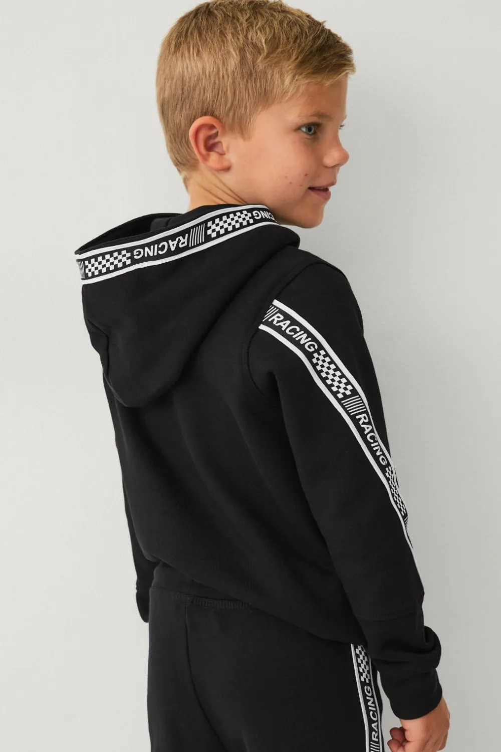 Ellos Sweatshirts & Hoodies>Collection Sweatshirt med hætte og print Sort