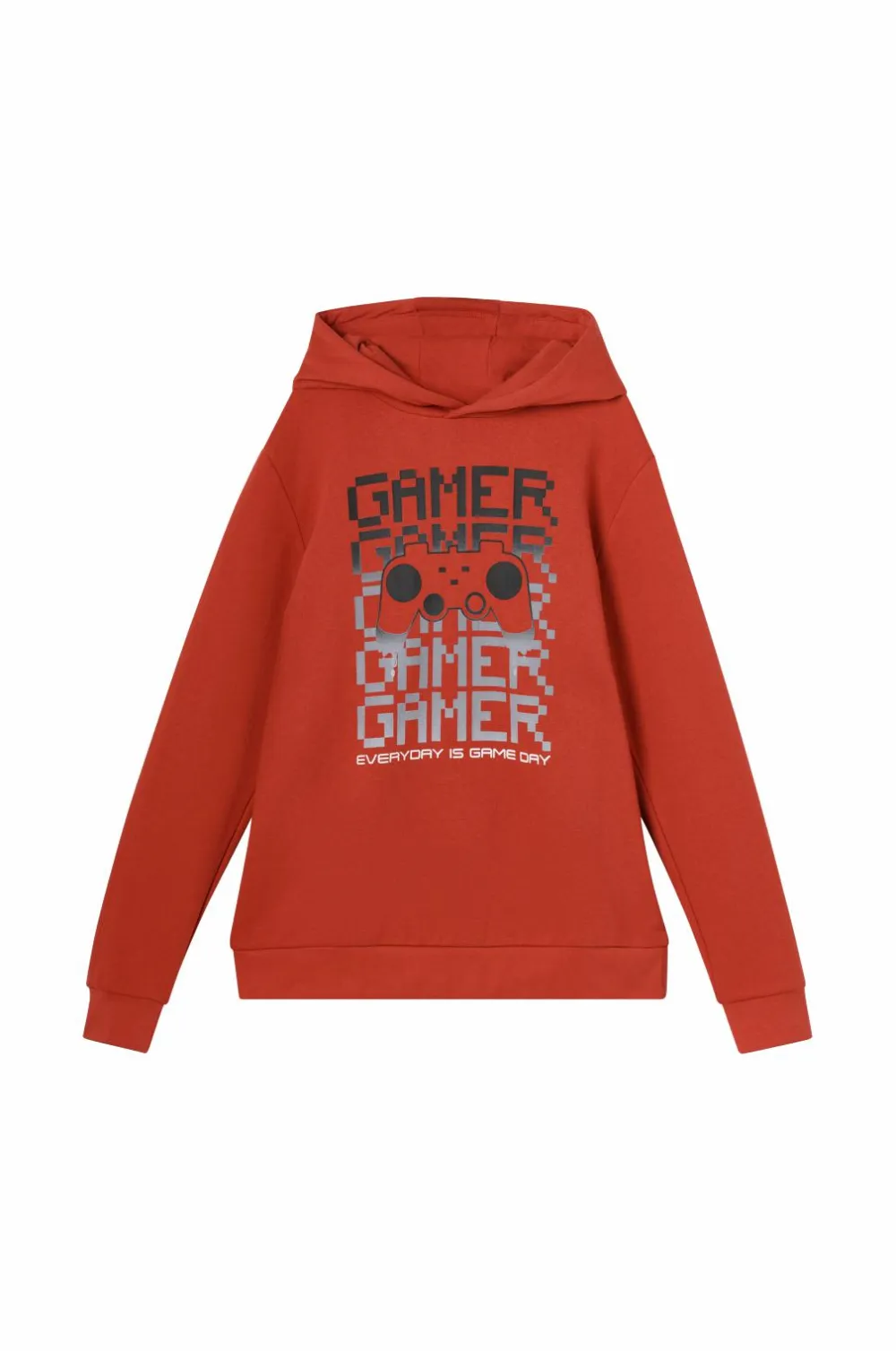 Ellos Sweatshirts & Hoodies>Collection Sweatshirt med hætte og print rustød